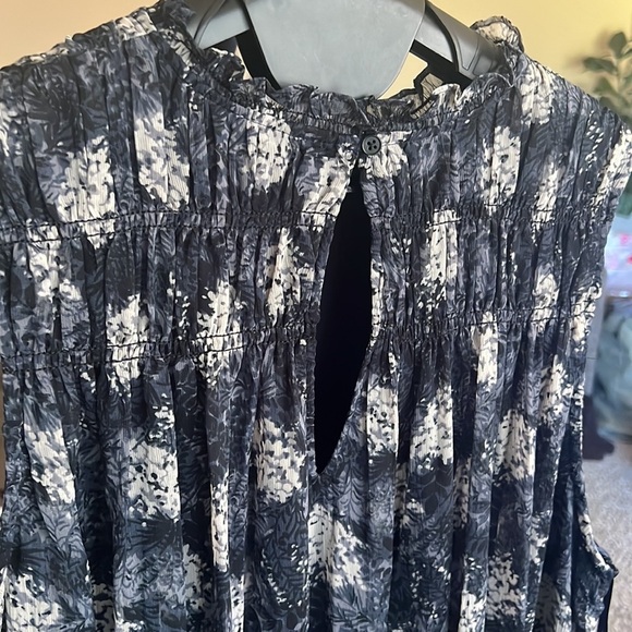 Joie Sleeveless Sheer Overlay Mini Dress Baltic Print Blue, Size XXL NWT - Picture 11 of 11